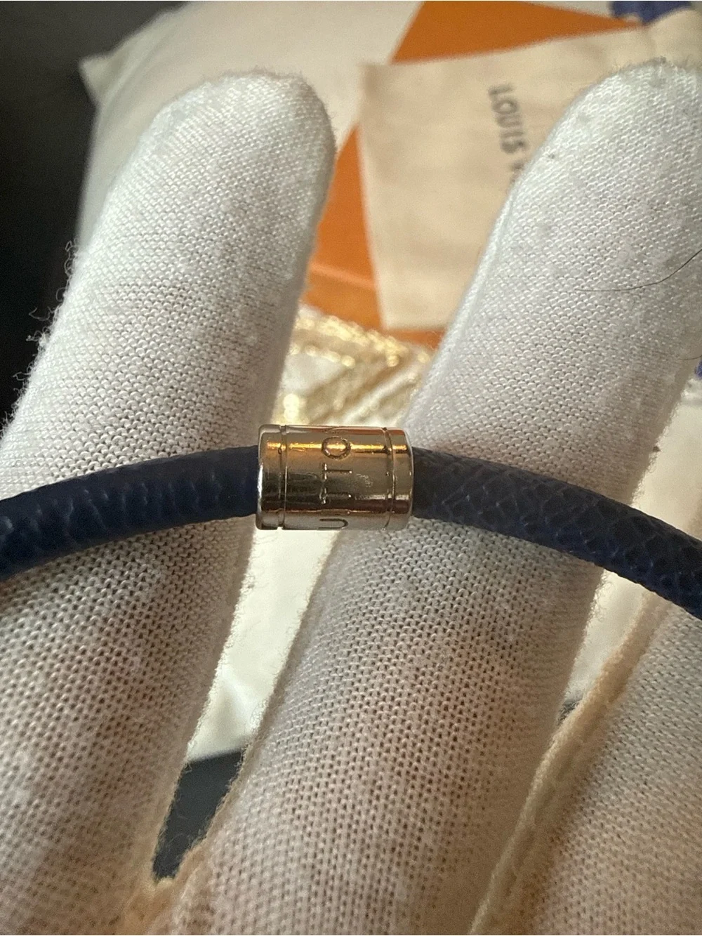 🔥Louis VuittonTaigarama Split Bracelet 21 Blue Silver Hardware🔥